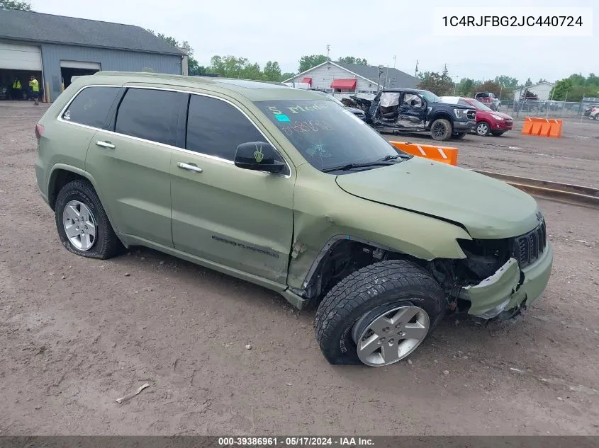 2018 Jeep Grand Cherokee Limited 4X4 VIN: 1C4RJFBG2JC440724 Lot: 39386961