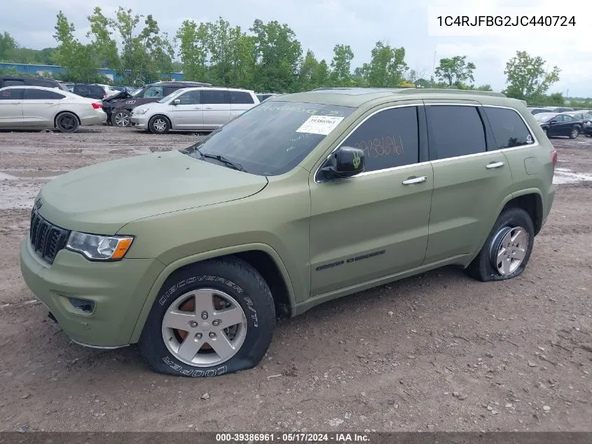 2018 Jeep Grand Cherokee Limited 4X4 VIN: 1C4RJFBG2JC440724 Lot: 39386961