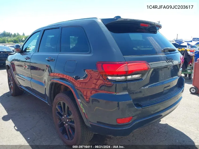 2018 Jeep Grand Cherokee Altitude 4X4 VIN: 1C4RJFAG9JC203617 Lot: 39716411