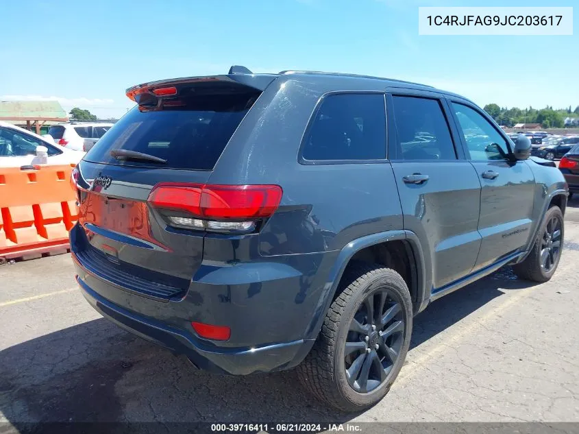 2018 Jeep Grand Cherokee Altitude 4X4 VIN: 1C4RJFAG9JC203617 Lot: 39716411