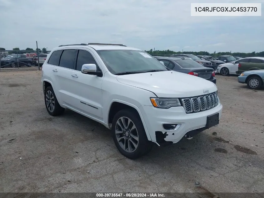 2018 Jeep Grand Cherokee Overland 4X4 VIN: 1C4RJFCGXJC453770 Lot: 39735547