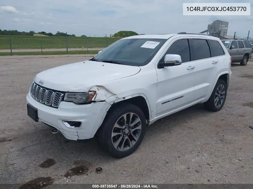 2018 Jeep Grand Cherokee Overland 4X4 VIN: 1C4RJFCGXJC453770 Lot: 39735547