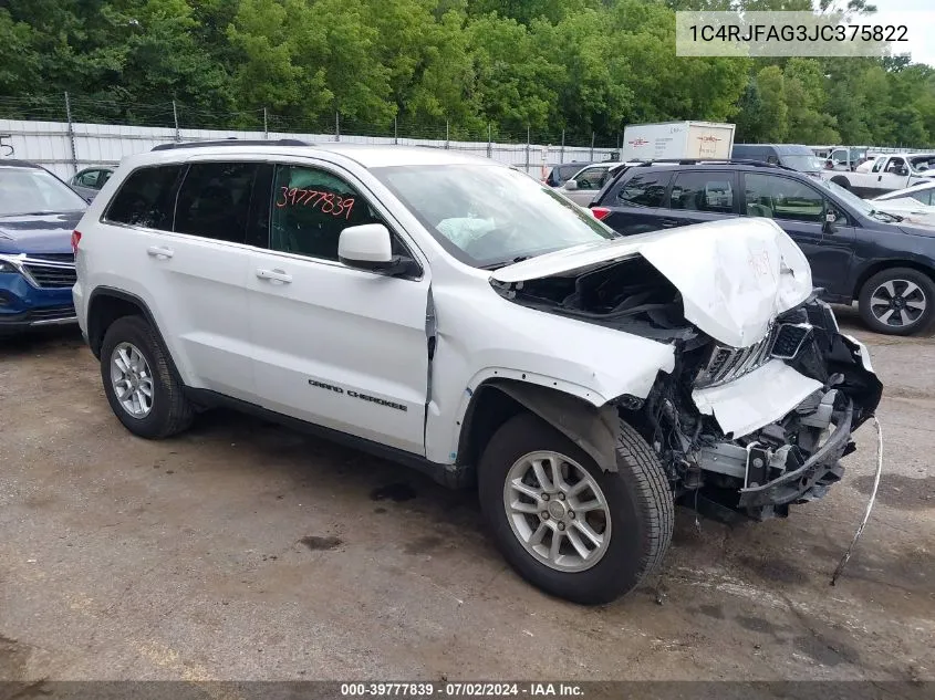 2018 Jeep Grand Cherokee Laredo E 4X4 VIN: 1C4RJFAG3JC375822 Lot: 39777839