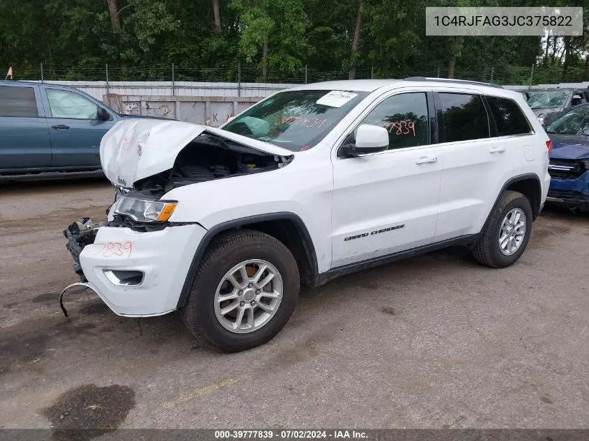 2018 Jeep Grand Cherokee Laredo E 4X4 VIN: 1C4RJFAG3JC375822 Lot: 39777839