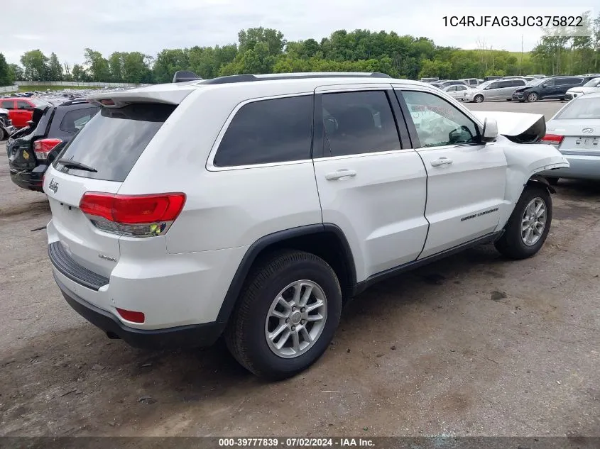 1C4RJFAG3JC375822 2018 Jeep Grand Cherokee Laredo E 4X4