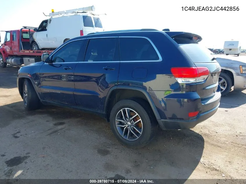 2018 Jeep Grand Cherokee Laredo E 4X2 VIN: 1C4RJEAG2JC442856 Lot: 39780715