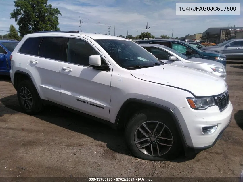 2018 Jeep Grand Cherokee Laredo E 4X4 VIN: 1C4RJFAG0JC507600 Lot: 39783793