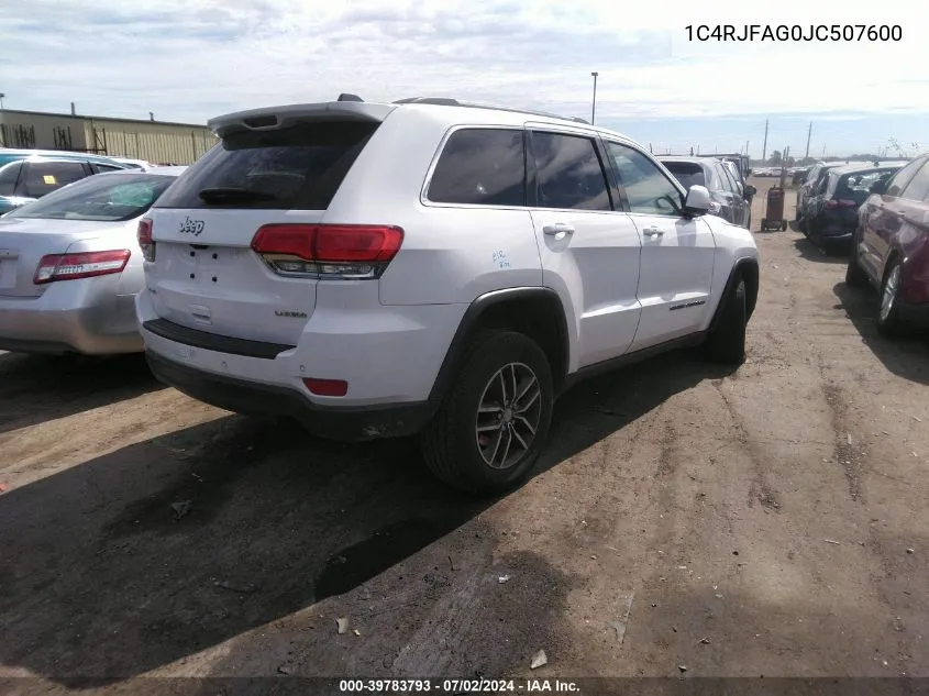 2018 Jeep Grand Cherokee Laredo E 4X4 VIN: 1C4RJFAG0JC507600 Lot: 39783793