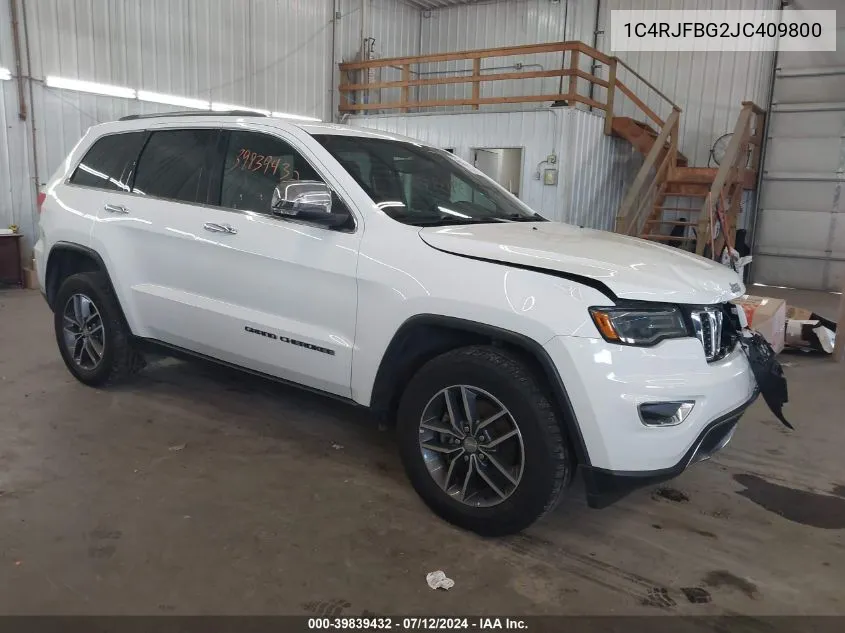 2018 Jeep Grand Cherokee Limited 4X4 VIN: 1C4RJFBG2JC409800 Lot: 39839432