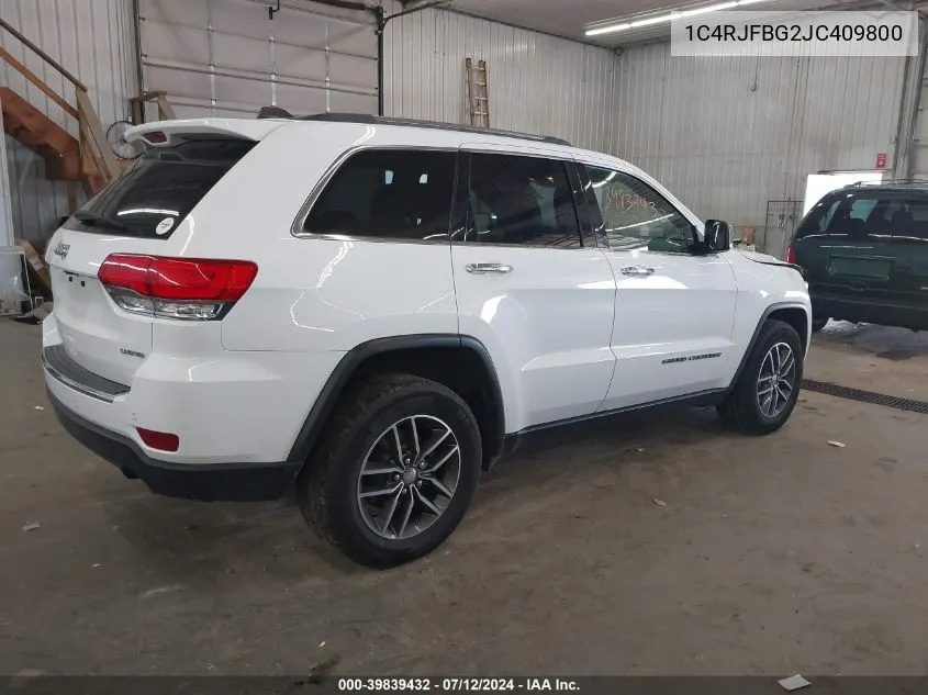 2018 Jeep Grand Cherokee Limited 4X4 VIN: 1C4RJFBG2JC409800 Lot: 39839432