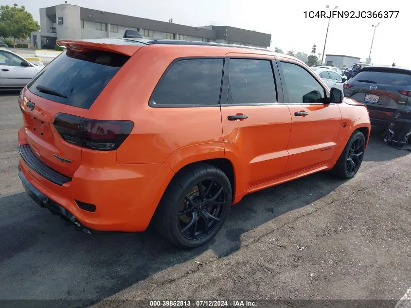 2018 Jeep Grand Cherokee Trackhawk 4X4 VIN: 1C4RJFN92JC366377 Lot: 39852813