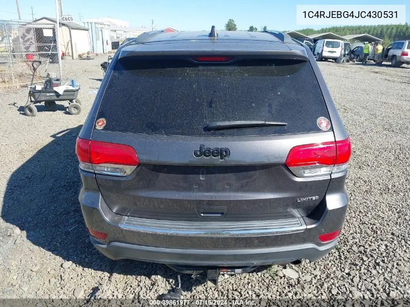 1C4RJEBG4JC430531 2018 Jeep Grand Cherokee Limited 4X2