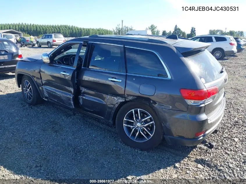 1C4RJEBG4JC430531 2018 Jeep Grand Cherokee Limited 4X2