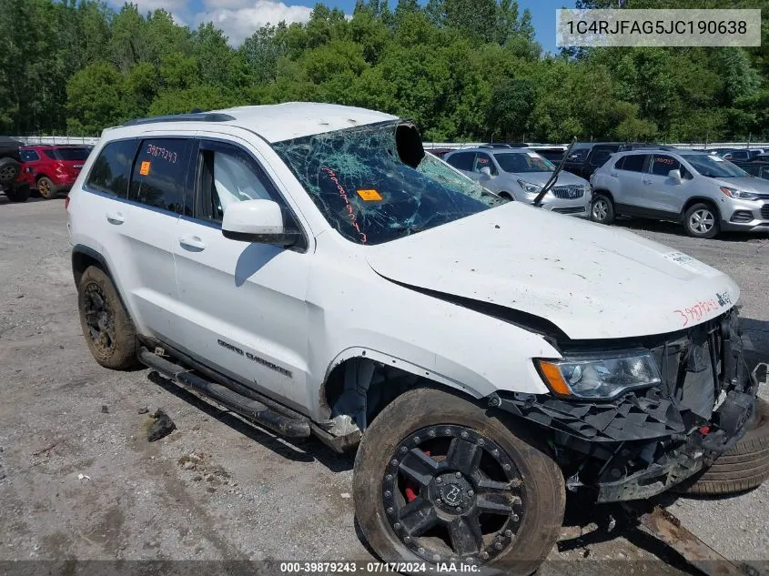 2018 Jeep Grand Cherokee Laredo E 4X4 VIN: 1C4RJFAG5JC190638 Lot: 39879243