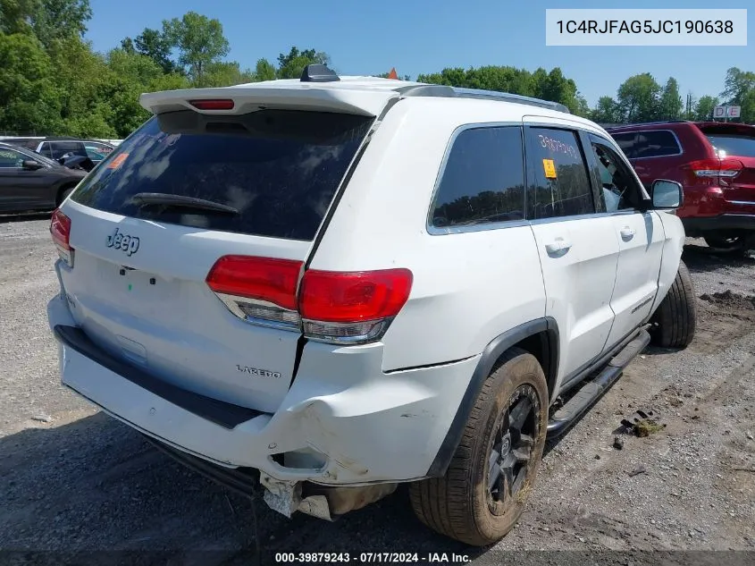 2018 Jeep Grand Cherokee Laredo E 4X4 VIN: 1C4RJFAG5JC190638 Lot: 39879243