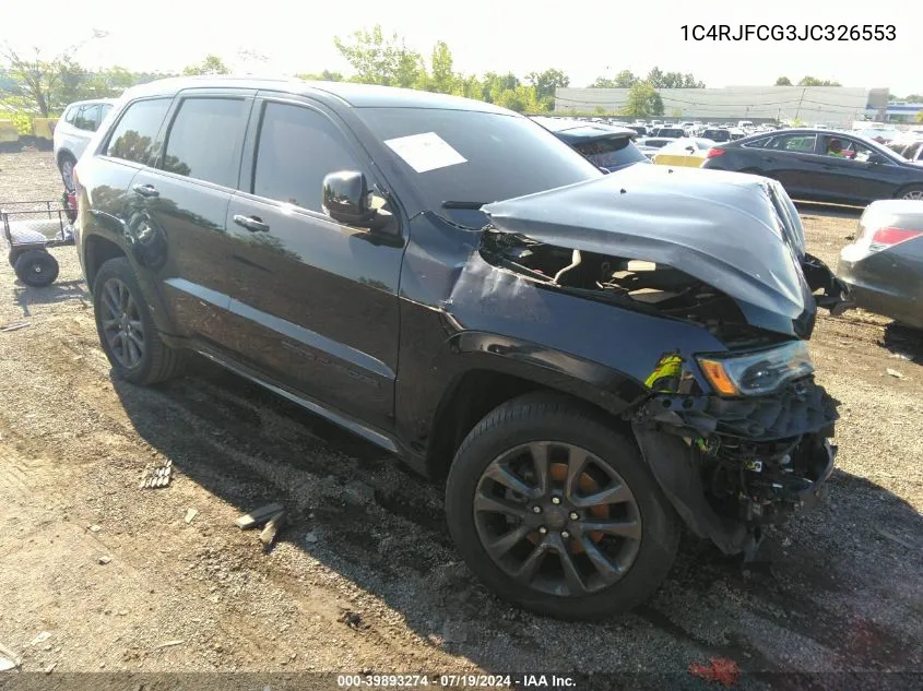 2018 Jeep Grand Cherokee High Altitude 4X4 VIN: 1C4RJFCG3JC326553 Lot: 39893274