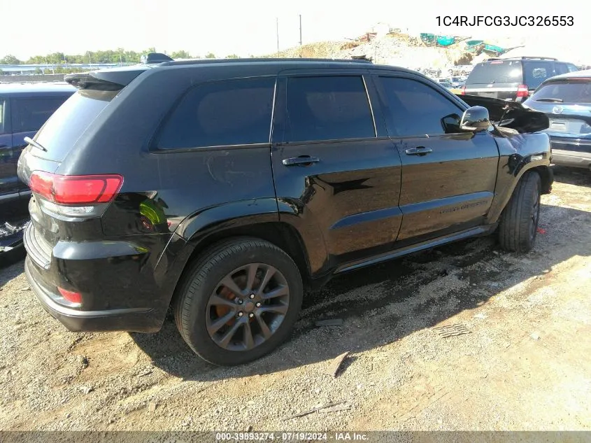 2018 Jeep Grand Cherokee High Altitude 4X4 VIN: 1C4RJFCG3JC326553 Lot: 39893274