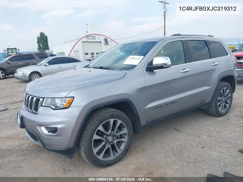 2018 Jeep Grand Cherokee Limited 4X4 VIN: 1C4RJFBGXJC319312 Lot: 39956104