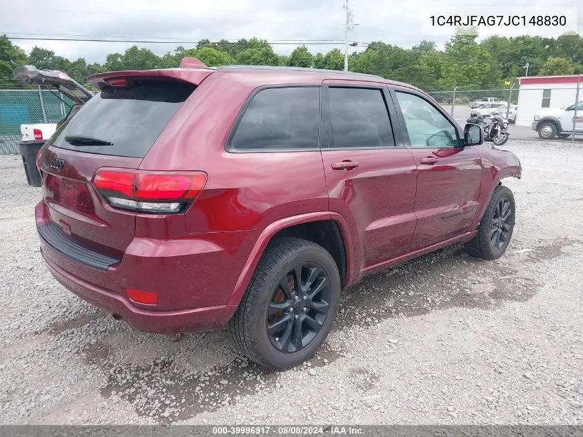 2018 Jeep Grand Cherokee Altitude 4X4 VIN: 1C4RJFAG7JC148830 Lot: 39996917