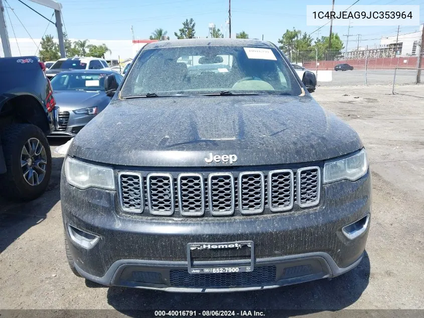 2018 Jeep Grand Cherokee Laredo VIN: 1C4RJEAG9JC353964 Lot: 40016791