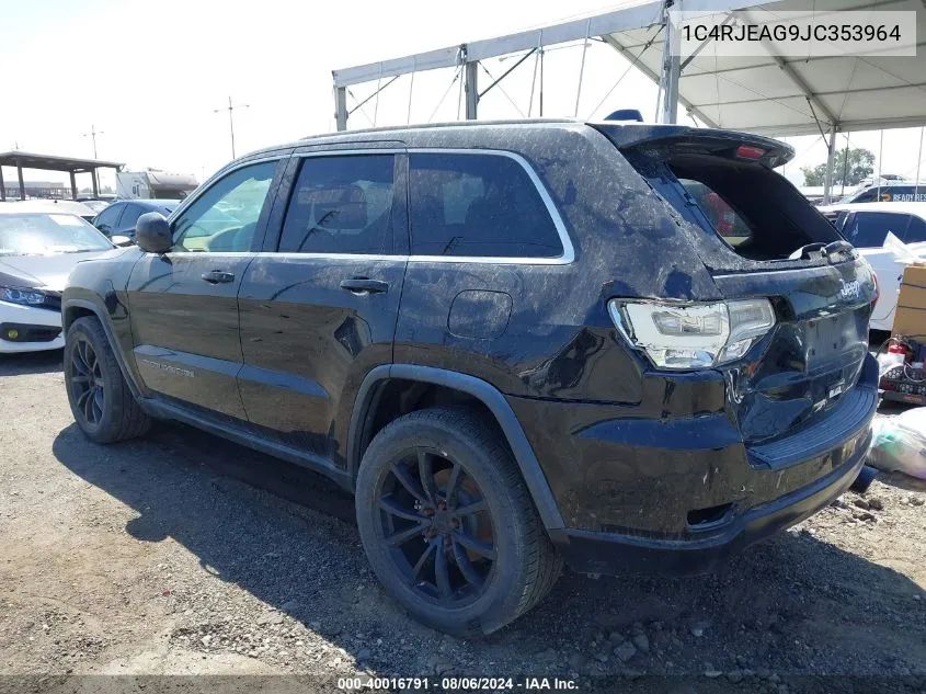 2018 Jeep Grand Cherokee Laredo VIN: 1C4RJEAG9JC353964 Lot: 40016791