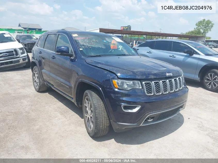 1C4RJEBG8JC204976 2018 Jeep Grand Cherokee Sterling Edition 4X2