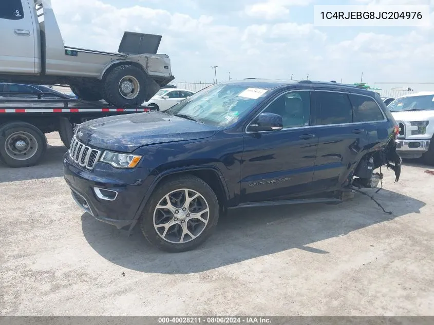 1C4RJEBG8JC204976 2018 Jeep Grand Cherokee Sterling Edition 4X2