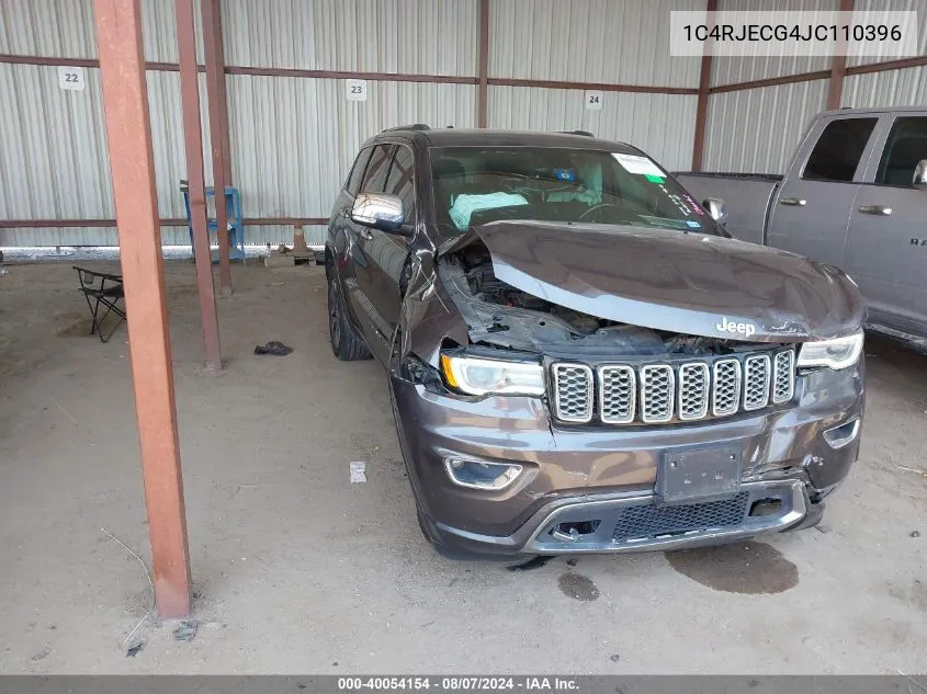 1C4RJECG4JC110396 2018 Jeep Grand Cherokee Overland 4X2