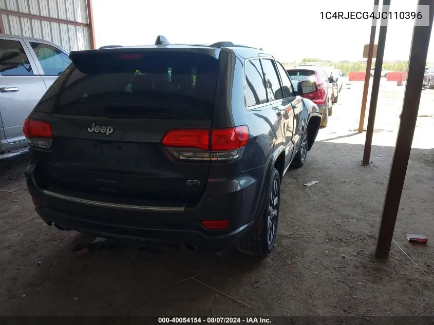 1C4RJECG4JC110396 2018 Jeep Grand Cherokee Overland 4X2