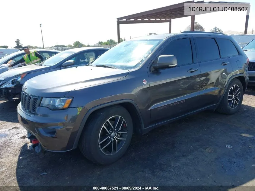 2018 Jeep Grand Cherokee Trailhawk 4X4 VIN: 1C4RJFLG1JC408507 Lot: 40057521