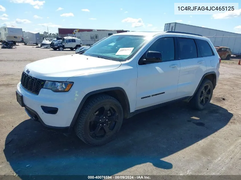 2018 Jeep Grand Cherokee Upland 4X4 VIN: 1C4RJFAG4JC465125 Lot: 40076594