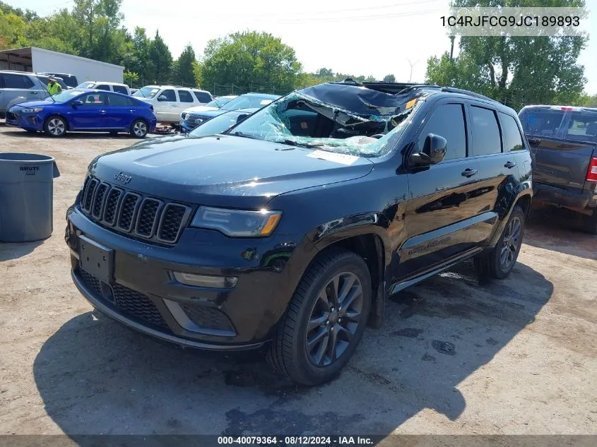 2018 Jeep Grand Cherokee High Altitude 4X4 VIN: 1C4RJFCG9JC189893 Lot: 40079364