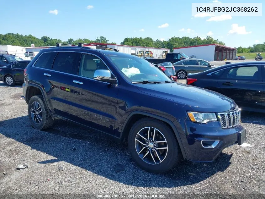 2018 Jeep Grand Cherokee Limited 4X4 VIN: 1C4RJFBG2JC368262 Lot: 40079506