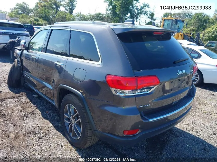 2018 Jeep Grand Cherokee Limited 4X4 VIN: 1C4RJFBG5JC299938 Lot: 40087392