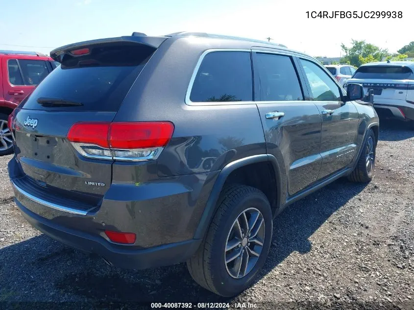 2018 Jeep Grand Cherokee Limited 4X4 VIN: 1C4RJFBG5JC299938 Lot: 40087392