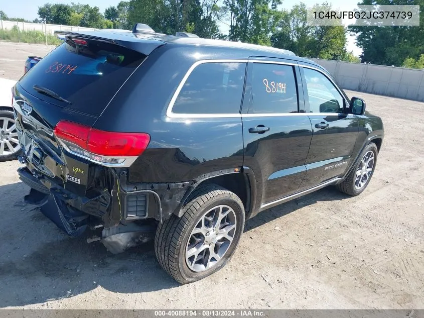 2018 Jeep Grand Cherokee Limited VIN: 1C4RJFBG2JC374739 Lot: 40088194