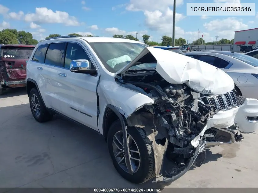 2018 Jeep Grand Cherokee Limited 4X2 VIN: 1C4RJEBG4JC353546 Lot: 40096776