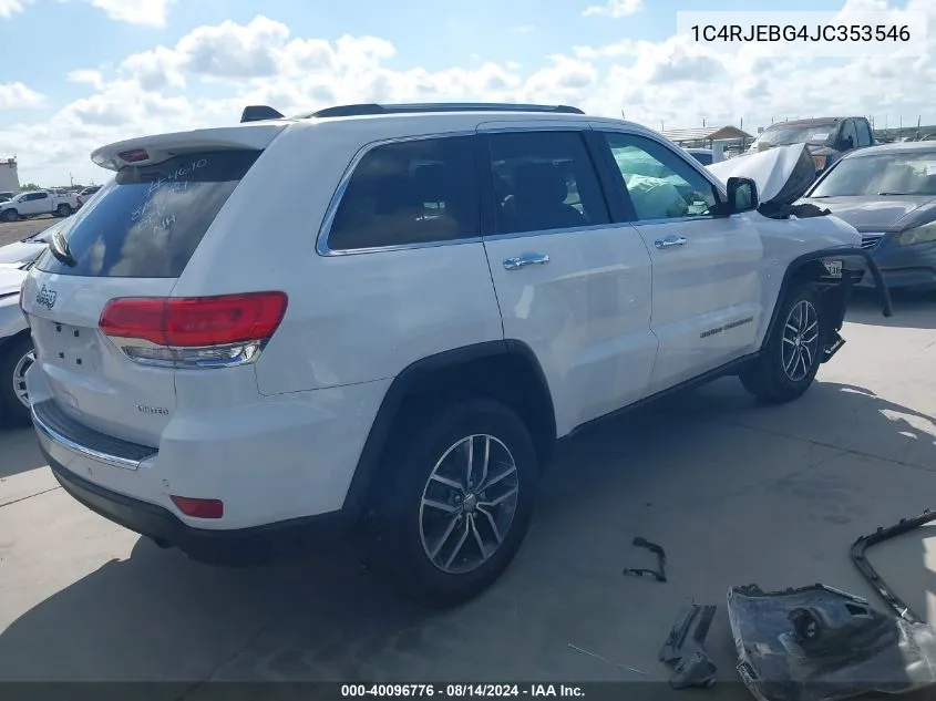 2018 Jeep Grand Cherokee Limited 4X2 VIN: 1C4RJEBG4JC353546 Lot: 40096776