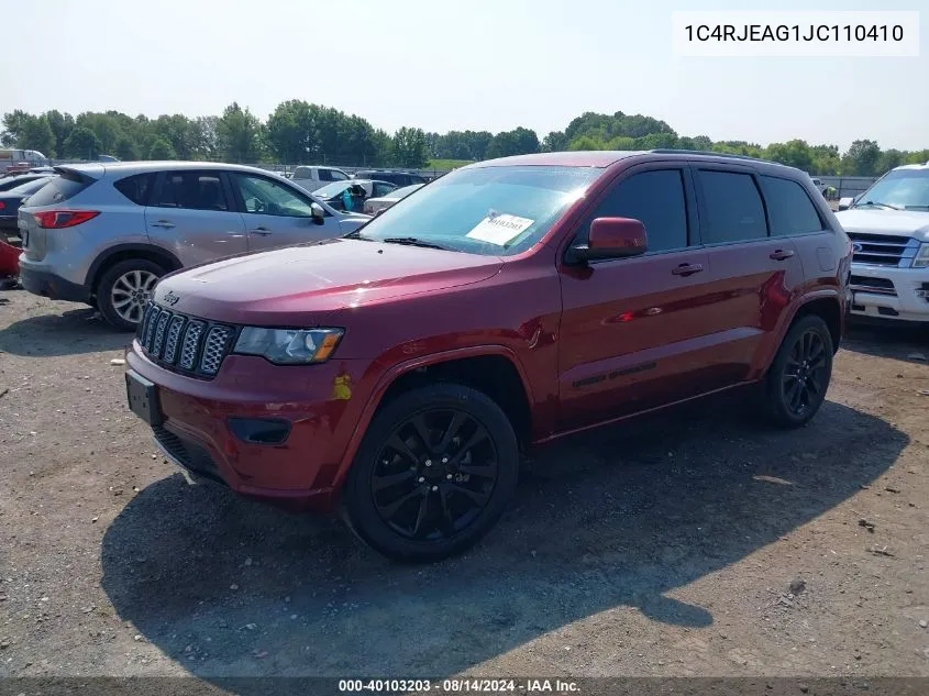 1C4RJEAG1JC110410 2018 Jeep Grand Cherokee Altitude 4X2