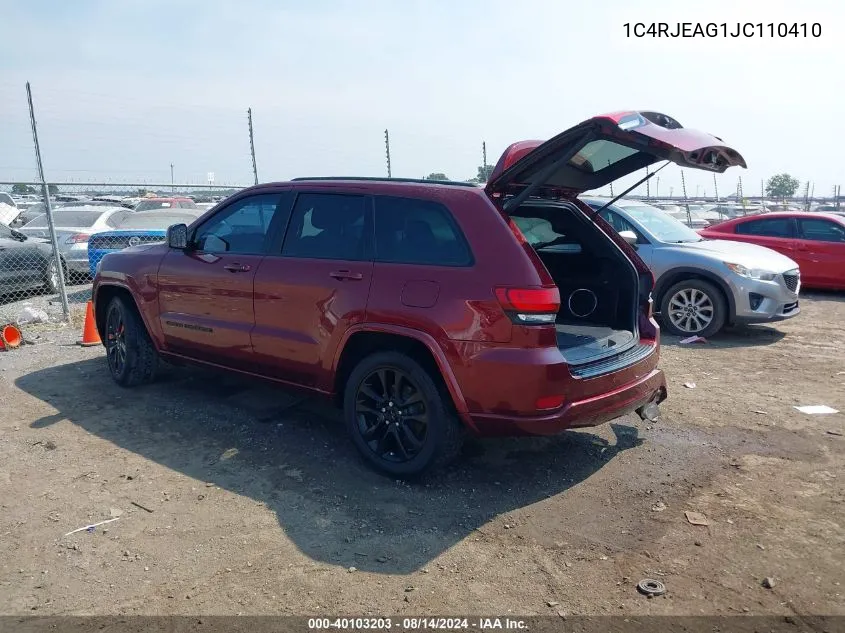 1C4RJEAG1JC110410 2018 Jeep Grand Cherokee Altitude 4X2