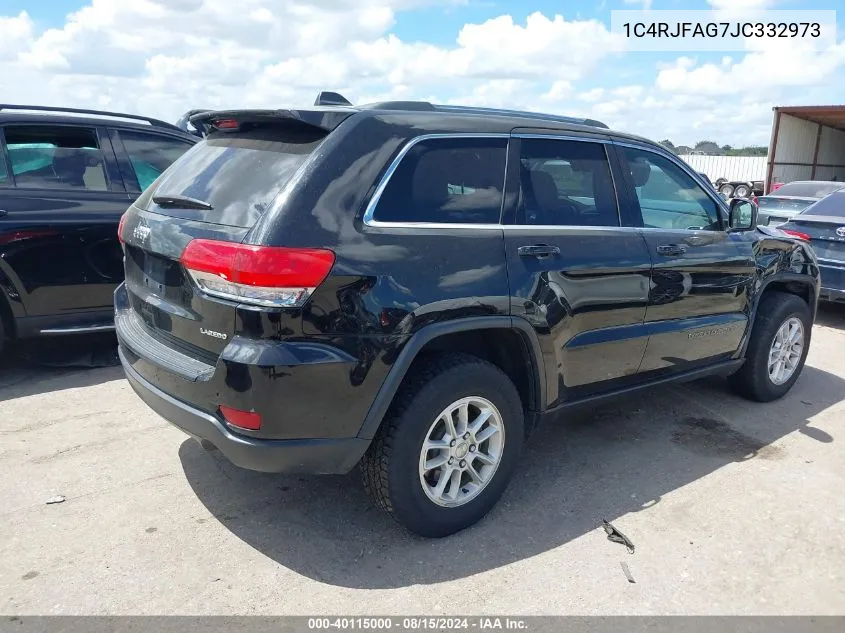 2018 Jeep Grand Cherokee Laredo E 4X4 VIN: 1C4RJFAG7JC332973 Lot: 40115000