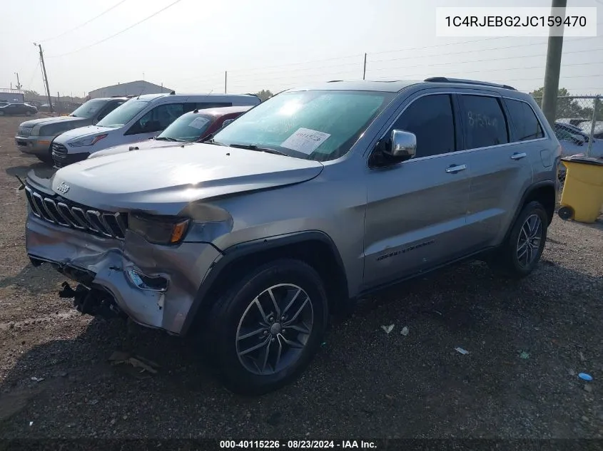 2018 Jeep Grand Cherokee Limited 4X2 VIN: 1C4RJEBG2JC159470 Lot: 40115226