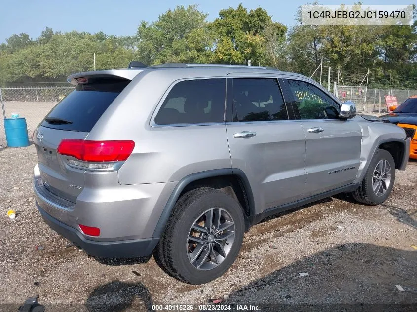 2018 Jeep Grand Cherokee Limited 4X2 VIN: 1C4RJEBG2JC159470 Lot: 40115226