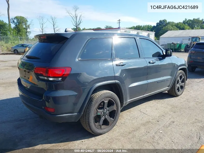 2018 Jeep Grand Cherokee Laredo VIN: 1C4RJFAG6JC421689 Lot: 40124627