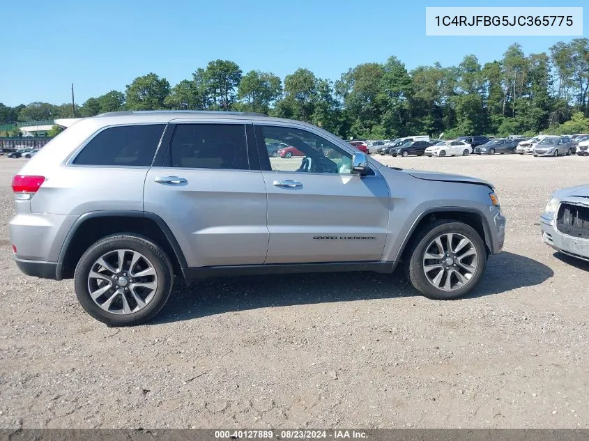 2018 Jeep Grand Cherokee Limited 4X4 VIN: 1C4RJFBG5JC365775 Lot: 40127889