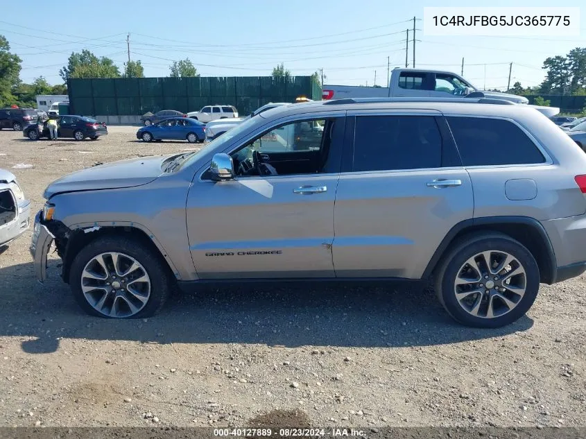 2018 Jeep Grand Cherokee Limited 4X4 VIN: 1C4RJFBG5JC365775 Lot: 40127889