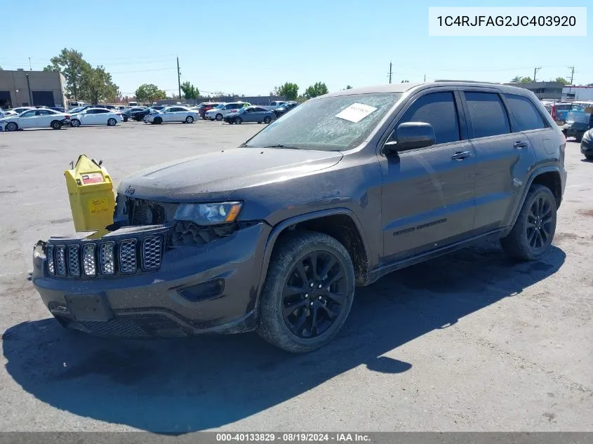 1C4RJFAG2JC403920 2018 Jeep Grand Cherokee Laredo