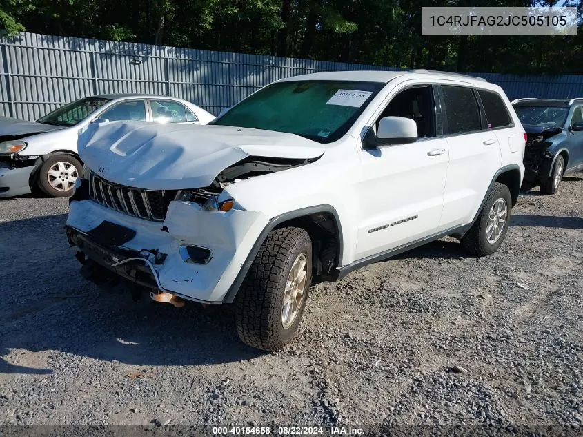 2018 Jeep Grand Cherokee Laredo E 4X4 VIN: 1C4RJFAG2JC505105 Lot: 40154658