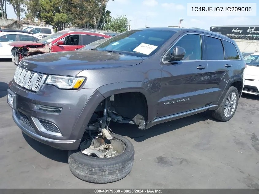 2018 Jeep Grand Cherokee Summit 4X2 VIN: 1C4RJEJG7JC209006 Lot: 40179538