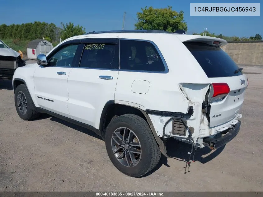 2018 Jeep Grand Cherokee Limited 4X4 VIN: 1C4RJFBG6JC456943 Lot: 40183865